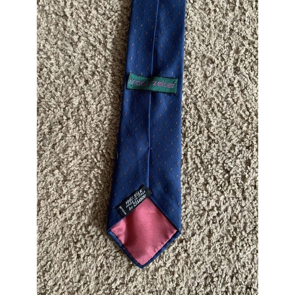 Isaac‎ Zelcer Mens Formal Neck Tie Blue 100% Silk - Picture 4 of 5